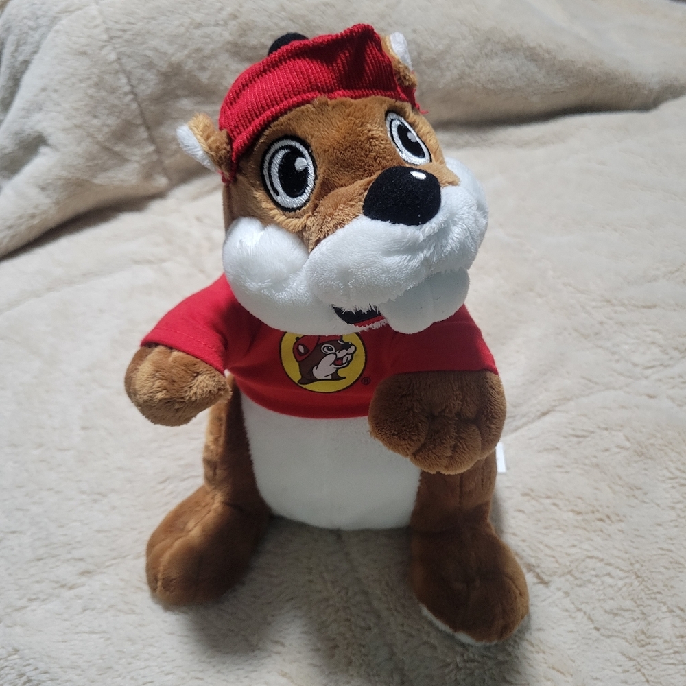 BUC-EE Beaver Stuffed Animal Plush Stuffy Red Hat and Shirt Bucee's
